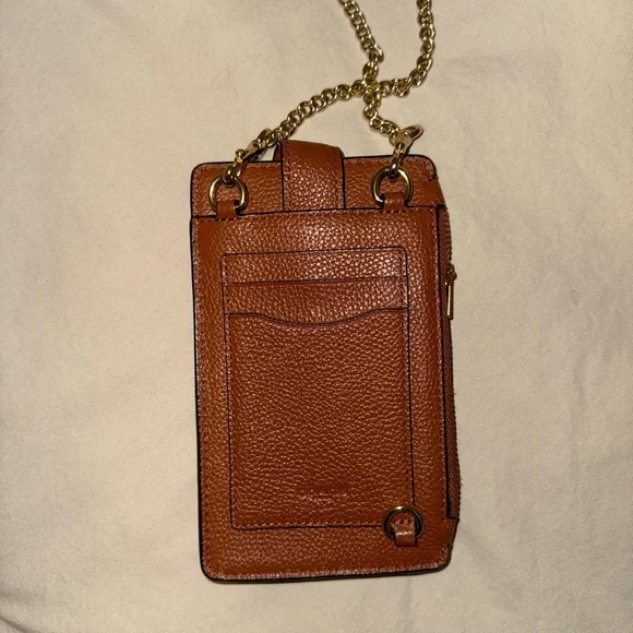 COACH Brown Leather Crossbody Phone Bag - Picture 4 of 15